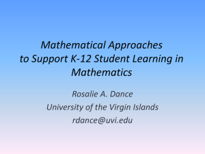 Mathematical Approaches that Support K-12