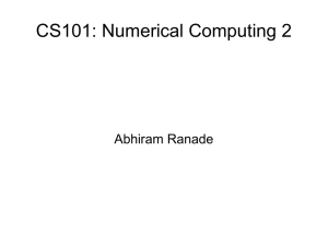CS101: Numerical Computing 2
