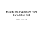 Most Missed Questions from Cumulative Test