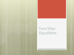 Two-Step Equations