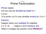 Lesson #05 Prime Factorization