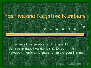 Positive and Negative Numbers