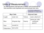 Units of Measurement