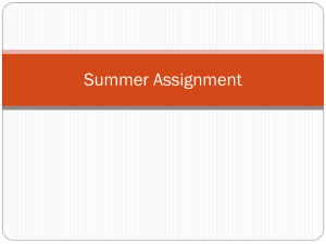 Summer Assignment ANSWERS