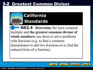 Find the greatest common divisor