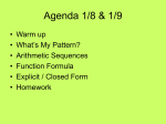 Agenda 1/8 & 1/9