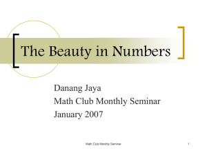 The Beauty in Numbers