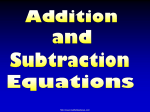 Add and Subtract Equations