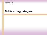 Subtracting Integers