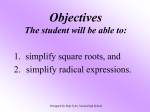 Simplify Radicals - nemsgoldeneagles