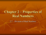 2.7 – Division of Real Numbers