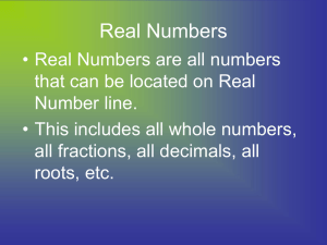 Section 2-1 Numbers & Estimates