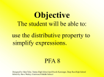 Lesson 1.5 Distributive Property
