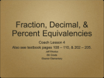 Fraction, Decimal, & Percent Equivalencies