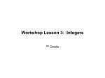 6th Workshop Lesson 3 Integers