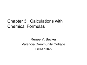 Chapter 3: Calculations with Chemical Formulas