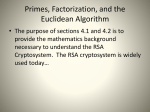 Primes, Factorization, and the Euclidean Algorithm