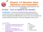 1.6 Solving Absolute-Value Equations and Inequalities