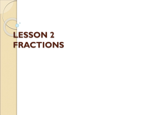 LESSON 2 FRACTIONS