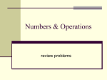 Numbers & Operations