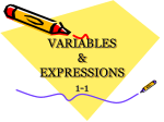 VARIABLES & EXPRESSIONS
