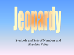 jeopardy for symbols and sets of numbers