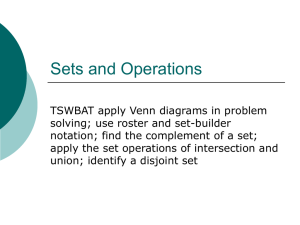 Sets and Operations