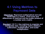 4.1 Using Matrices to Represent Data