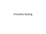 Primality Testing