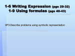 4 – 1 Writing Equations and Expression (pg 150-151)