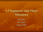 1.3 Segments and Their Measures