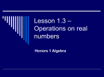 Lesson 1.3 – Operations on real numbers