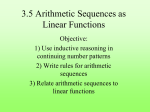 3.5 Arithmetic Sequences as Linear Functions