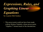 Expressions, Rules, and Graphing Linear
