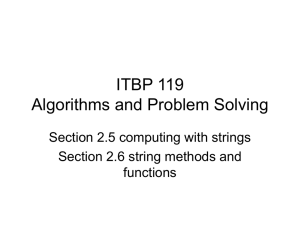 3. Working with Strings