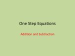 Addition and Subtraction Equations