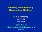 Fostering & Sustaining Math`l Th`g Leicester