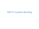 Chapter 9: Covalent Bonds