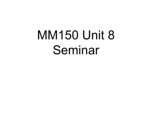 MM150 Unit 8 Seminar Definitions Statistics