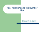Real Numbers and the Number Line