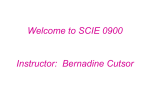 Welcome to SCI 095 Section 5A Instructor: Bernadine Cutsor