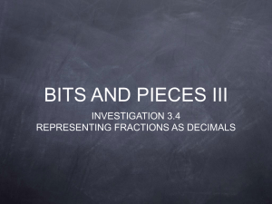 BITS AND PIECES III INVESTIGATION 3.4 REPRESENTING