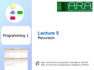 Lecture 5 Programming 1 Recursion