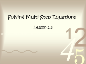 Solving Multi - Step Equations