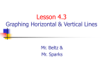 Lesson 4.3 Graphing Horizontal & Vertical Lines