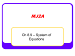 MJ2A - Ch 8.9 System of Equations