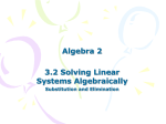 3.2 Solving Systems of Equations Algebraically - Link 308