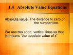 1.4 Absolute Value Equations