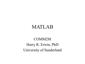 Matlab - University of Sunderland