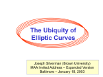 The Ubiquity of Elliptic Curves